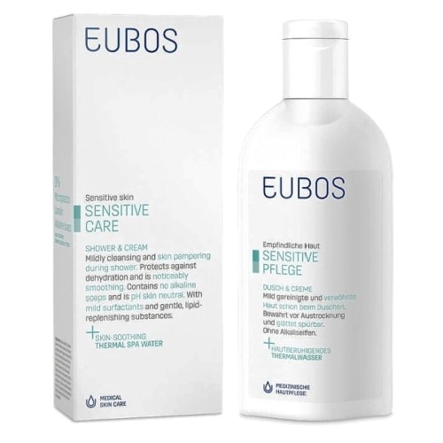 Eubos Sensitive Shower & Cream | Απαλό Υγρό Καθαρισμού Σώματος για Ξηρή Επιδερμίδα | 200ml