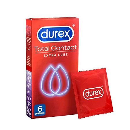 Durex | Total Contact | Εξαιρετικά Λεπτά Προφυλακτικά με Περισσότερο Λιπαντικό | 6τμχ