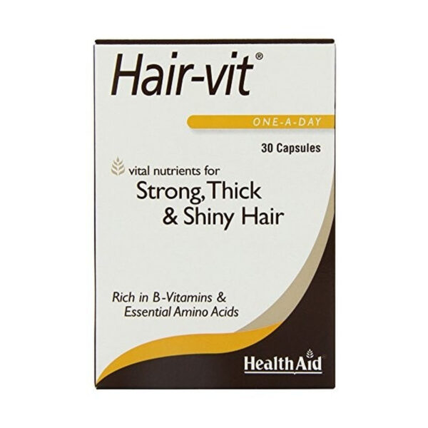 Health Aid | Hair Vit | Συμπλήρωμα Διατροφής Σύμπλεγμα Βιταμίνης Β, Αμινοξέα & Μέταλλα για Δυνατά Μαλλιά | 30caps