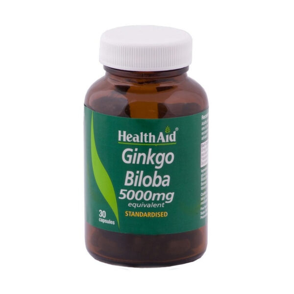 Health Aid | Ginkgo Biloba 5000mg | Συμπλήρωμα Διατροφής Τζίνγκο Μπιλόμπα | 30 caps