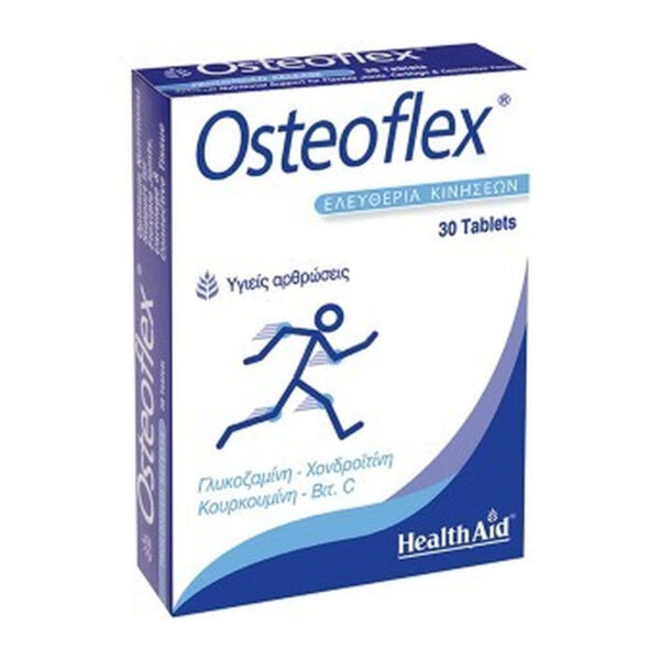 Health Aid | Osteoflex | Συμπλήρωμα Διατροφής με Γλυκοζαμίνη, Χονδροϊτίνη, Κουρκουμίνη & Βιτ. C για τα Οστά & Αρθρώσεις| 30 tabs