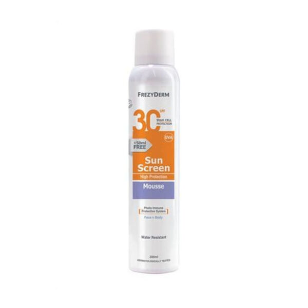 Frezyderm | Sun Screen Mousse SPF 30 | Αντηλιακό Προσώπου & Σώματος | 200ml