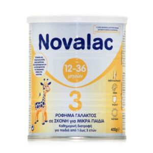 Novalac 3 Ρόφημα Γάλακτος σε Σκόνη για Παιδιά Mετά τον 1ο Χρόνο Χωρίς Ζάχαρη 400gr