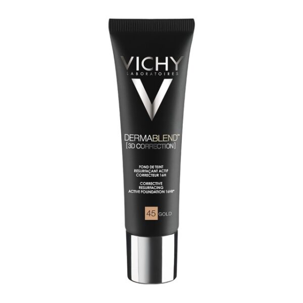 Vichy Dermablend 3D Διόρθωση 16ωρών Make up, Επιδερμίδα με Τάση Ακμής Νο 45 GOLD, 30ml