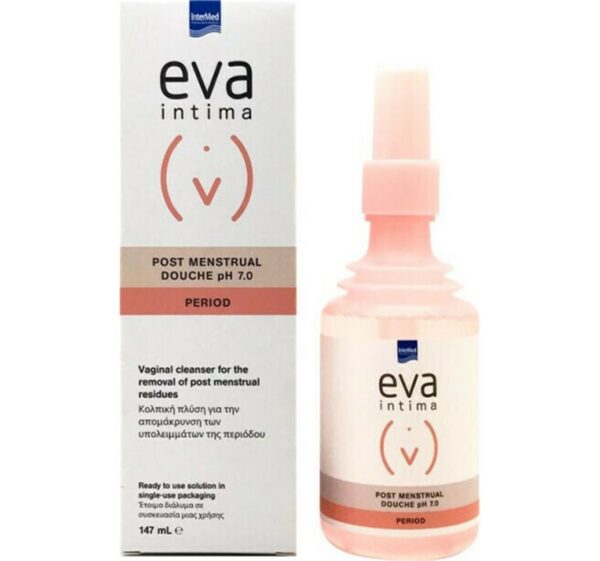 Intermed Eva Intima Post Menstrual Douche pH 7,0 Κολπική Πλύση Για Την Απομάκρυνση των Υπολειμμάτων της Περιόδου 147ml