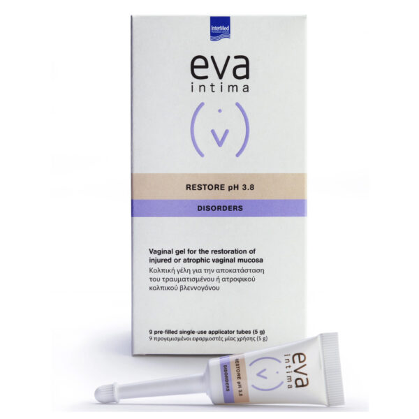 Intermed Eva Intima Restore Vaginal Gel pH 3.8 Κολπική Γέλη για την Αποκατάσταση του Τραυματισμένου ή Ατροφικού Κολπικού Βλεννογόνου5gr x 9τμχ