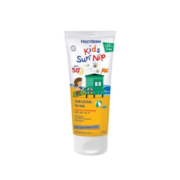 Frezyderm Kids Sun and Nip SPF50+, Παιδικό Αντηλιακό με Εντομοαπώθηση 3+ ετών, 175ml