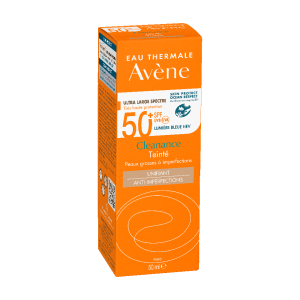 Avene Cleanance Solaire Teintee SPF50+ Αντιηλιακή Κρέμα Προσώπου με Χρώμα, 50ml