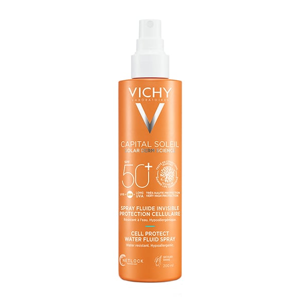 Vichy Capital Soleil Cell Protect Water Fluid Spray SPF50+ Αντηλιακό Spray για Πρόσωπο & Σώμα, 200ml