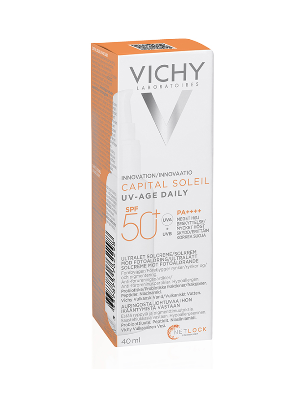 Vichy Capital Soleil UV Age Daily SPF50+ Anti-Aging Sun Cream Λεπτόρρευστο Αντιηλιακό Κατά της Φωτογήρανσης, 40ml