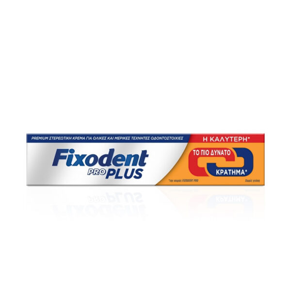 Fixodent Pro Plus To Πιο Δυνατό Κράτημα Στερεωτική Κρέμα για Τεχνητή Οδοντοστοιχία 60g