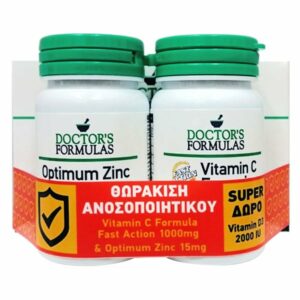 Doctor's Formulas Πακέτο Προσφοράς με Vitamin C Formula Fast Action 1000mg, 30tabs & Optimum Zinc 15mg, 30tabs & Δώρο Vitamin D3 2000IU, 60soft caps