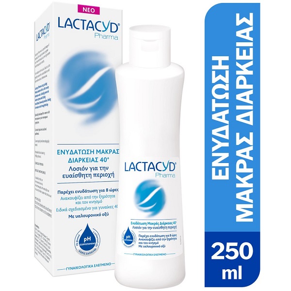 Lactacyd Pharma Ενυδάτωση Μακράς Διαρκείας 40+, Λοσιόν Καθαρισμού για την Ευαίσθητη Περιοχή 250ml