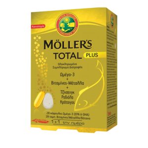 Moller's Total Plus Ολοκληρωμένο Συμπλήρωμα Διατροφής με 28caps Ω3 + 28tabs Βιταμίνες & Μέταλλα