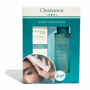 Avene Πακέτο Προσφοράς Cleanance Women Ορός Διόρθωσης για Δέρμα με Ατέλειες & Σημάδια Ενήλικης Ακμής, 30ml & Δώρο Cleanance Νερό Καθαρισμού & Ντεμακιγιάζ για το Λιπαρό Δέρμα, 100ml, 1σετ