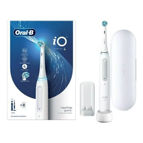 Oral-B iO Series 4 Ηλεκτρική Οδοντόβουρτσα με Θήκη Ταξιδίου Λευκή, 1τεμ