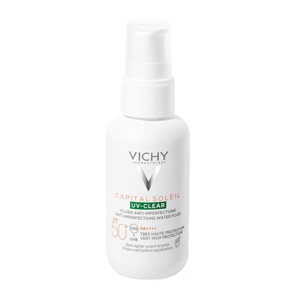 Vichy Capital Soleil UV-Clear SPF50+ Λεπτόρρευστο Αντηλιακό Προσώπου Κατά των Ατελειών & της Λιπαρότητας, 40ml