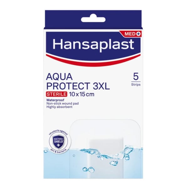 Hansaplast Aqua Protect 3XL Sterile Strips Aδιάβροχα Επιθέματα, 10x15cm, 5τεμ Hansaplast Δείτε όλα τα προϊόντα Επιθέματα με Αντιβακτηριδιακή Δράση