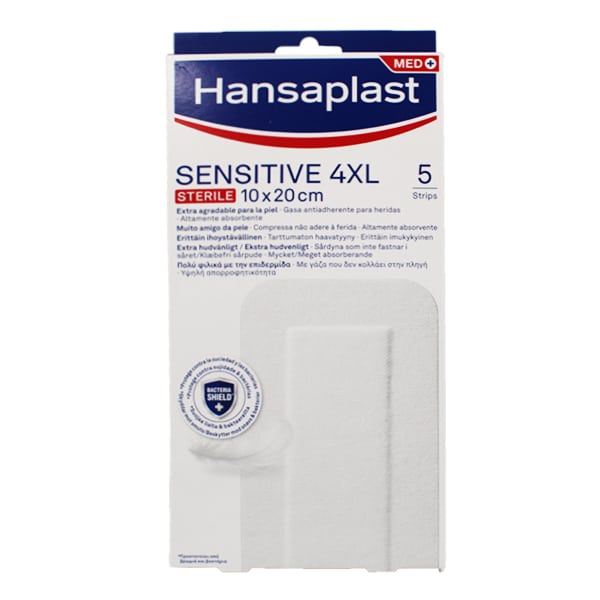 Hansaplast Sensitive Sterile 4XL Επιθέματα (10x20cm), 5τεμ