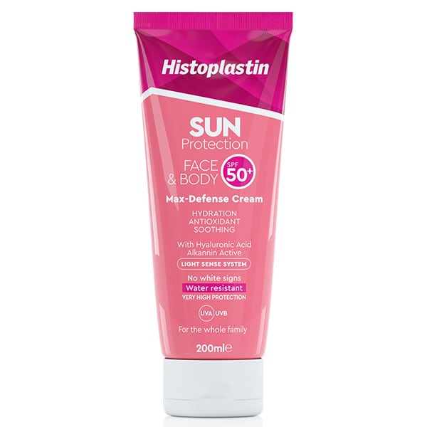 Histoplastin Sun Protection Face & Body Max Defense Cream SPF50+ Αντηλιακή Κρέμα Προσώπου & Σώματος Μέγιστης Προστασίας, 200ml