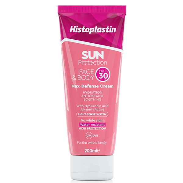 Histoplastin Sun Protection Face & Body Max Defense Cream SPF30 Αντηλιακή Κρέμα Προσώπου & Σώματος Μέγιστης Προστασίας, 200ml