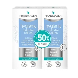 Pharmasept Promo (-50% στο 2ο προϊόν) Hygienic Mild Deo Roll-on 24h Απαλό Αποσμητικό για Ευαίσθητες Επιδερμίδες, 2x50ml