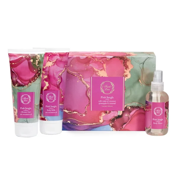 Fresh Line Promo Xmas Pink Jungle Set Αφρόλουτρο 200ml, Γαλάκτωμα Σώματος 200ml & Αρωματικό Νερό Σώματος 150ml, 1σετ