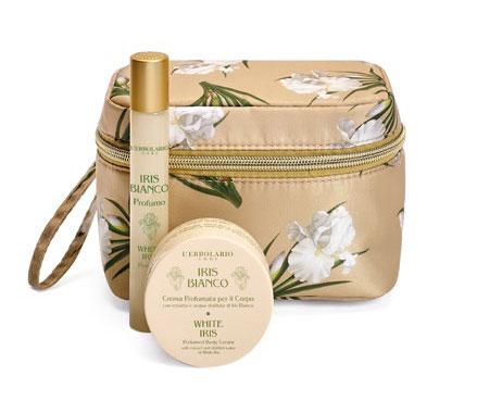 L' Erbolario Iris Bianco Mini Beauty Case Travel Petal Αρωμα 15ml & Κρέμα Σώματος 75ml