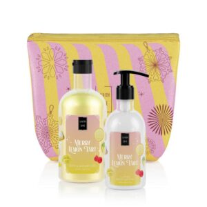 LAVISH CARE Merry Lemon Tart Christmas Set Bath & Shower Gel 500mL & Glitter Body Lotion 300mL