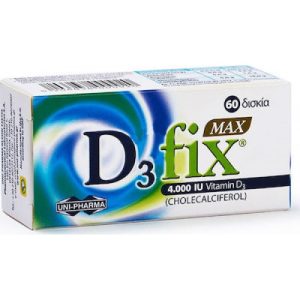 Unipharma D3 Fix Max 4000 IU Συμπλήρωμα Βιταμίνης D3, 60 tabs