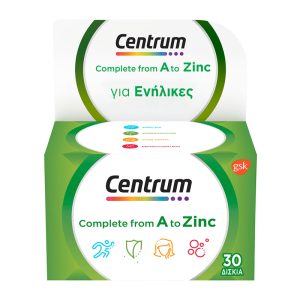 Centrum Complete A to Zinc Πολυβιταμινούχο Συμπλήρωμα για Ενήλικες 30 Δισκία