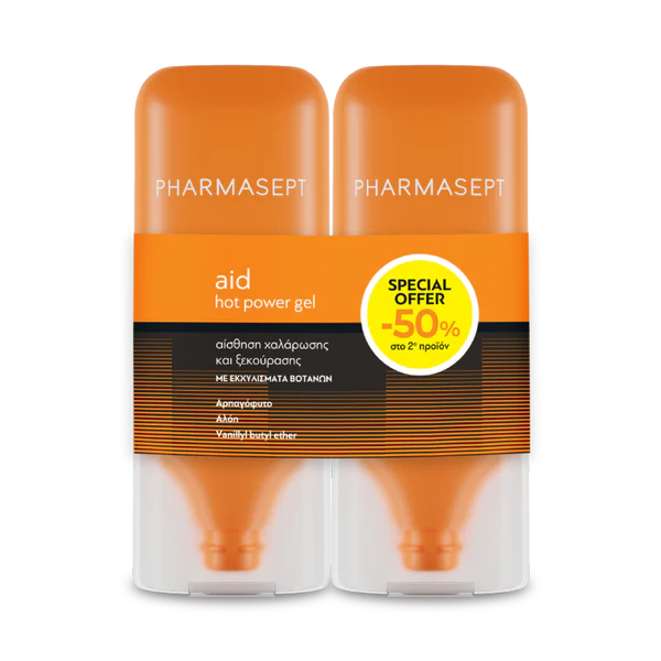 Pharmasept Promo Hot Power Gel Θερμαντικό Τζελ για Ανακούφιση Μυϊκών Πόνων, 2x100ml, 1σετ