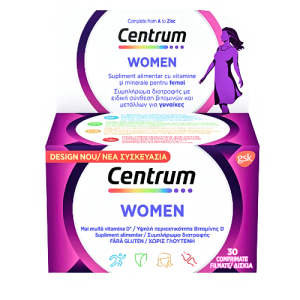 CENTRUM Women Complete from A to Zinc Συμπλήρωμα Διατροφής με Ειδική Σύνθεση Βιταμινών και Μεταλλικών Στοιχείων για Γυναίκες 30 δισκία